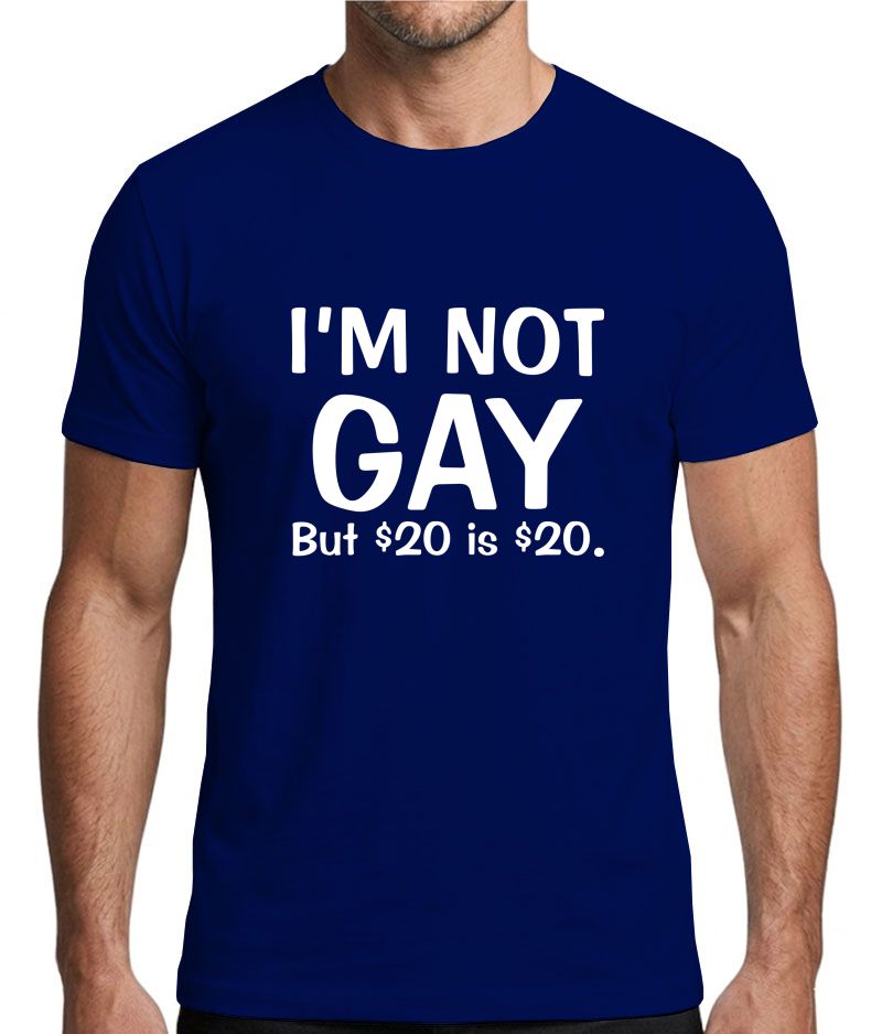 I’m Not Gay But $20 Is $20 Funny Graphic T-Shirt