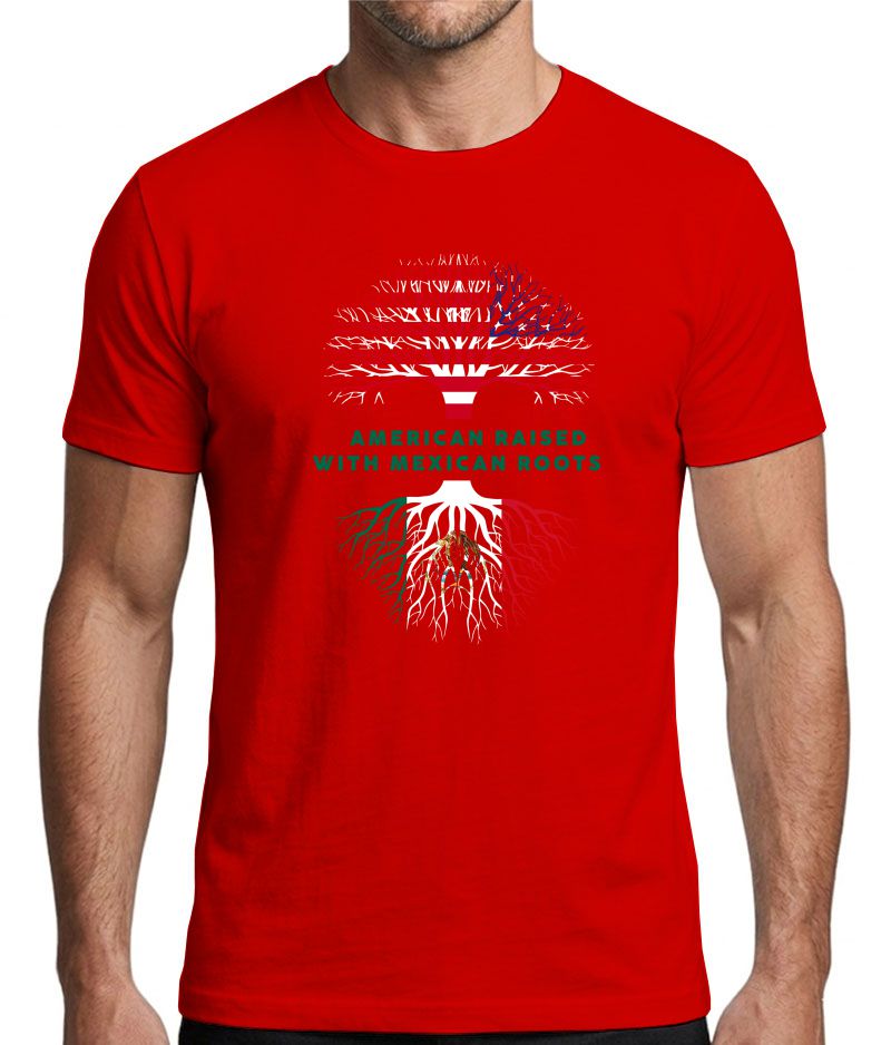 American Raised with Mexican Roots Graphic T-Shirt