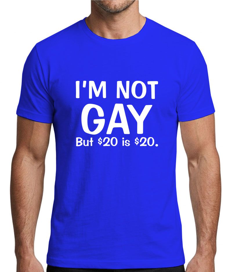 I’m Not Gay But $20 Is $20 Funny Graphic T-Shirt
