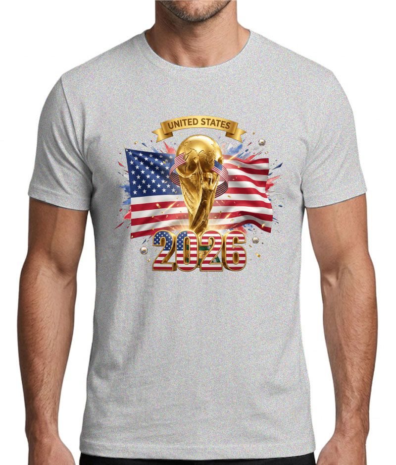 USA 2026 Soccer Trophy T-Shirt – American Flag World Tournament Fan Tee